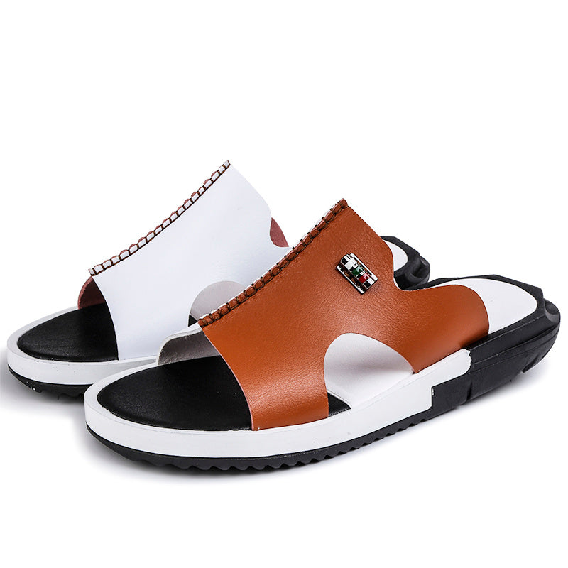 Slipper Male Outside Wear Slides Trend Flip Flop Shoes Orange
