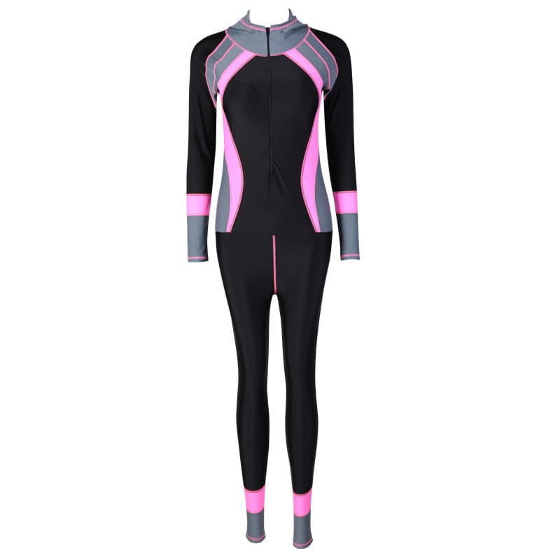 New Women One Piece Swimsuit Rash Guard Slim Long Sleeve - Clothing Personality