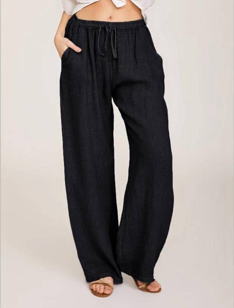 Women's Casual Cotton And Linen Loose Yoga Pants - Clothing Personality