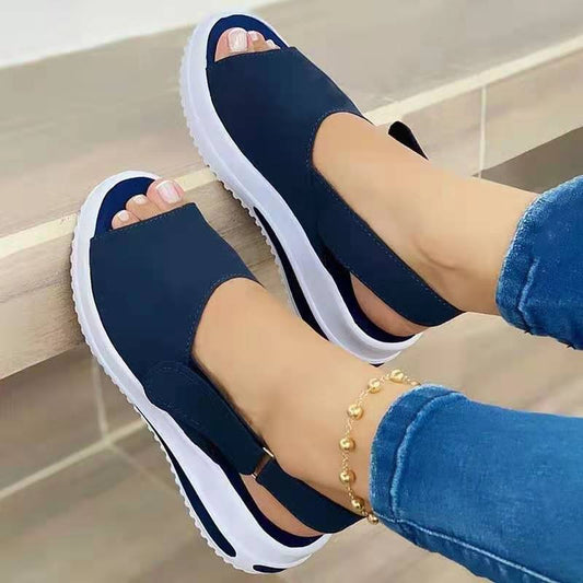 Velcro Casual Summer Women Sandals Fish Mouth Sandals - Clothing Personality