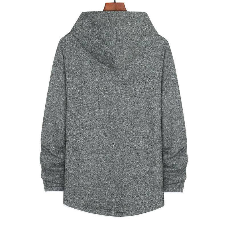 Stitched Hem Arc-style Long-sleeved Hooded T-shirt - Clothing Personality