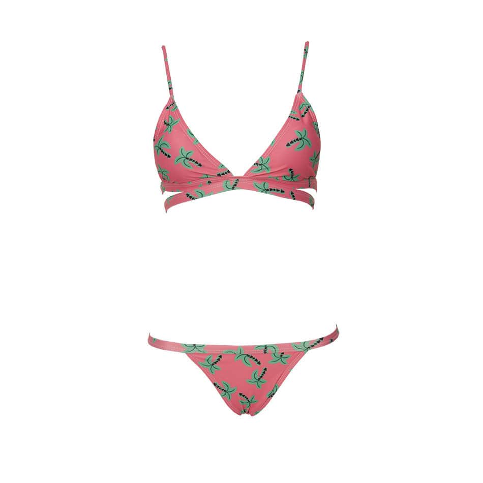 Palm Print Bikinis plit set Bikini swimsuit trade new wishs - Clothing Personality
