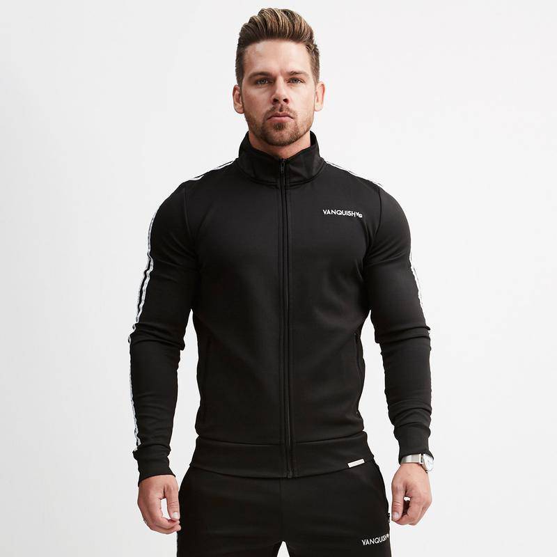 Striped Jacket Slim-fit Running Sports Sweatshirt Men's Sportswear - Clothing Personality