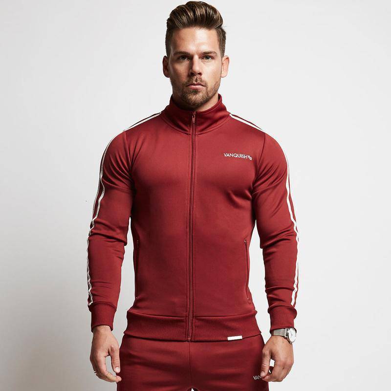 Striped Jacket Slim-fit Running Sports Sweatshirt Men's Sportswear - Clothing Personality