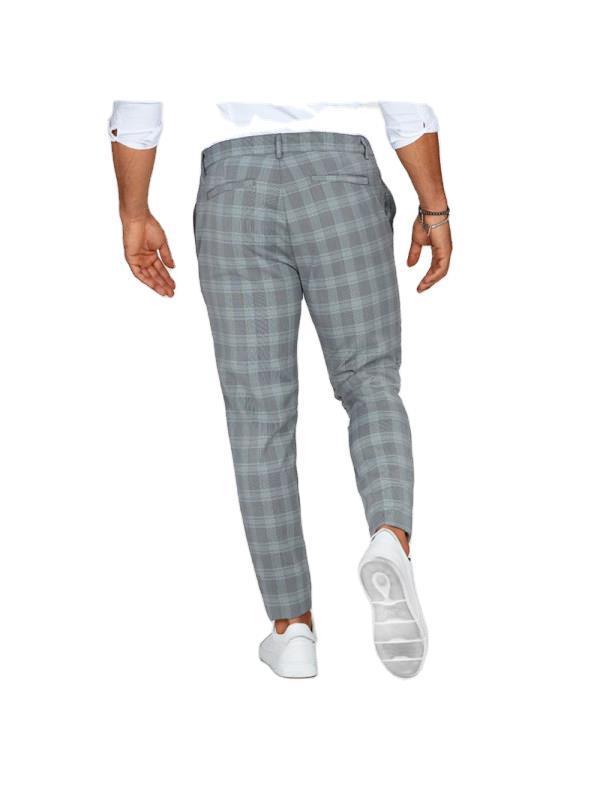 Plaid Print Pants Men's Casual Trousers Loose Fit and Thin Slacks - Clothing Personality