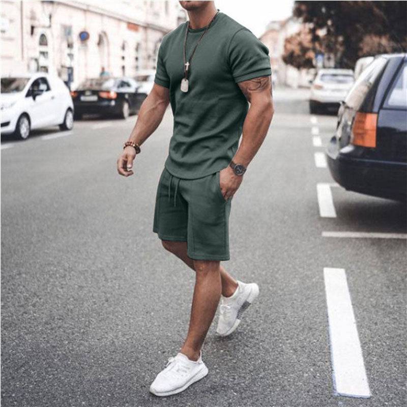 Men's Short Sleeve Shorts Set Two-Piece Sports And Leisure - Clothing Personality