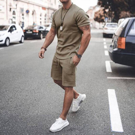 Men's Short Sleeve Shorts Set Two-Piece Sports And Leisure - Clothing Personality