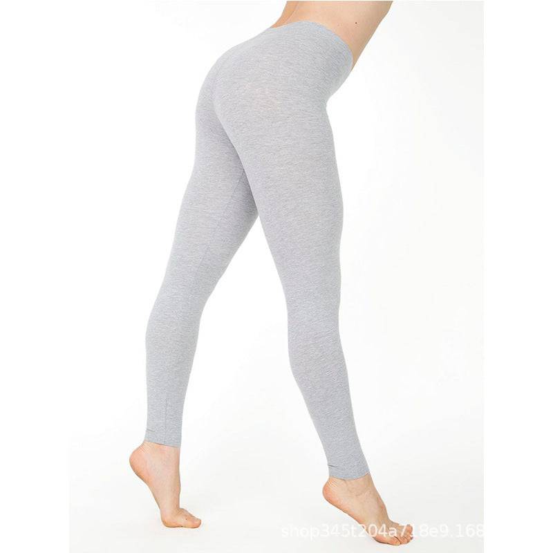 European And American New Ebay Amazon Wish Women's Solid Color Leggings Stretch Nine-Point Leggings Leggings - Clothing Personality