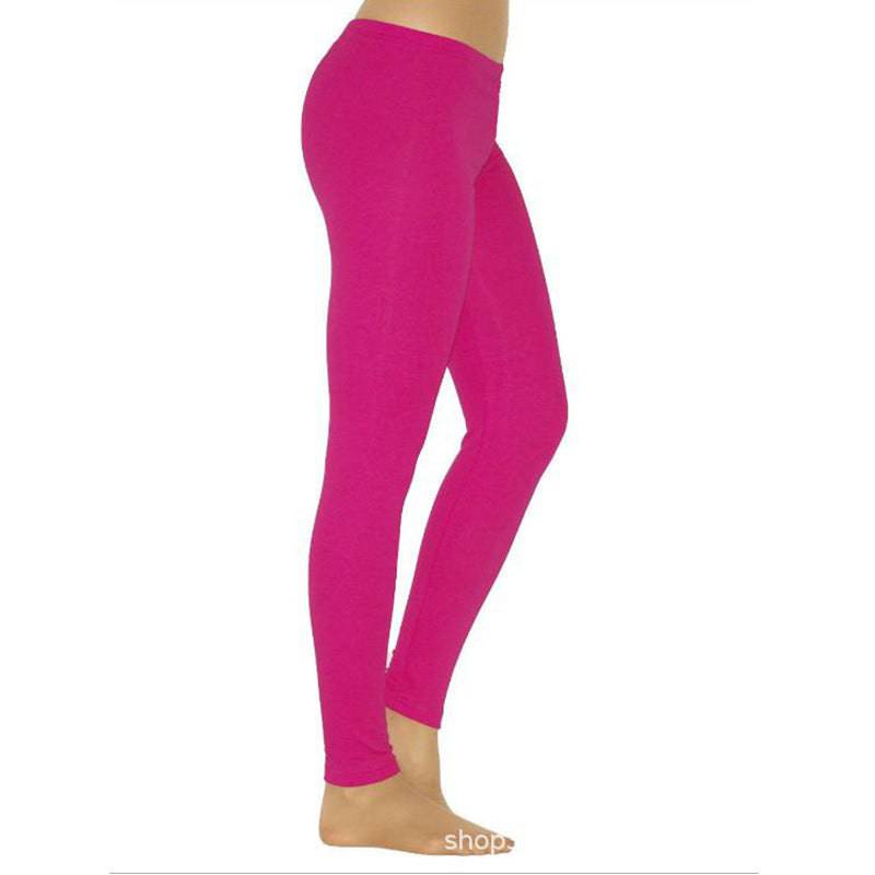 European And American New Ebay Amazon Wish Women's Solid Color Leggings Stretch Nine-Point Leggings Leggings - Clothing Personality
