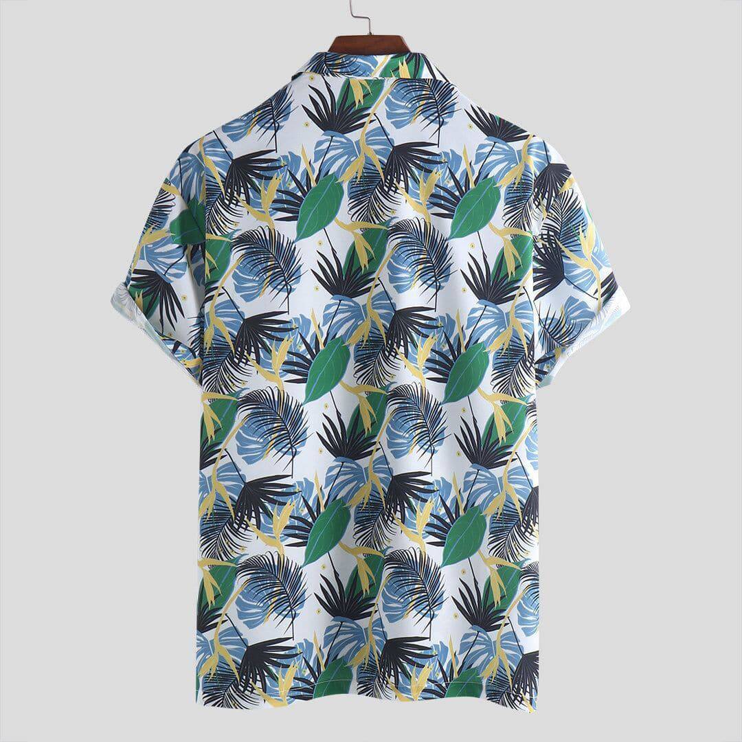 Summer Men'S Short-Sleeved Floral Shirt Fashion Casual Large Size Lapel Shirt - Clothing Personality