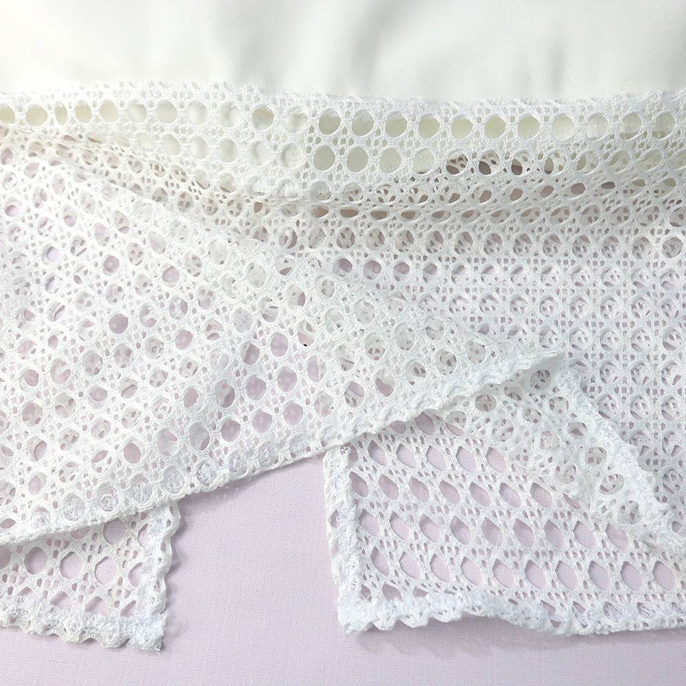 Sexy Hollow Long Sleeve White High Waist Large Size Dress - Clothing Personality