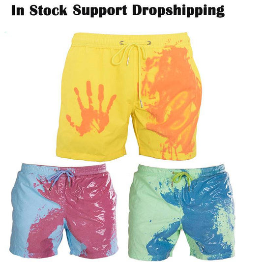 Magical Change Color Beach Shorts Summer Men Swimming Trunks Swimwear Swimsuit Quick Dry bathing shorts Beach Pant - Clothing Personality