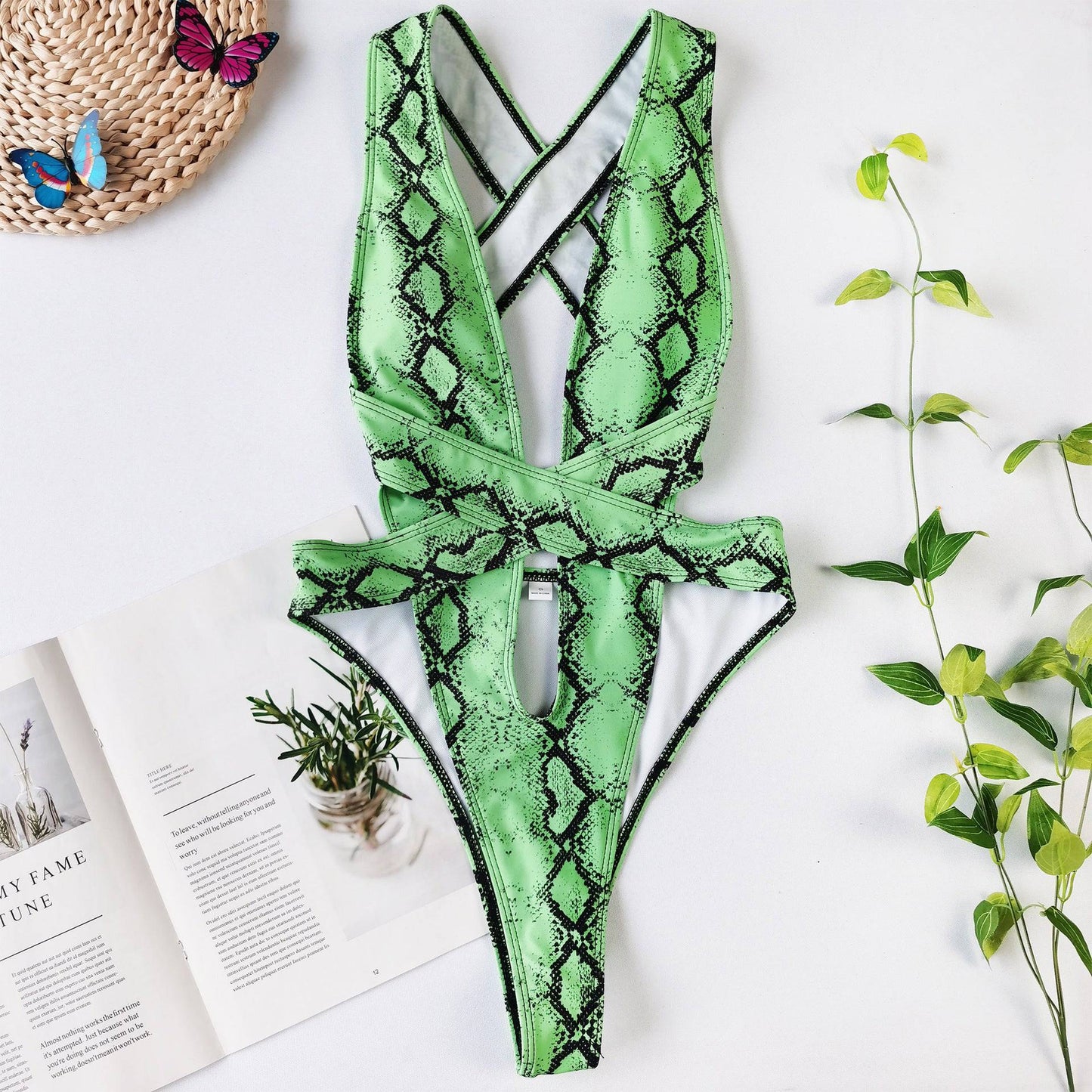 One Piece Bandage Swimsuit Sexy Bikini - Clothing Personality