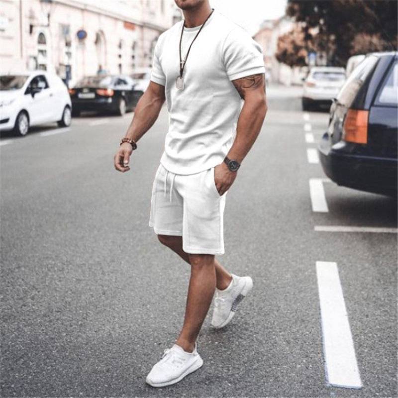 Men's Short Sleeve Shorts Set Two-Piece Sports And Leisure - Clothing Personality