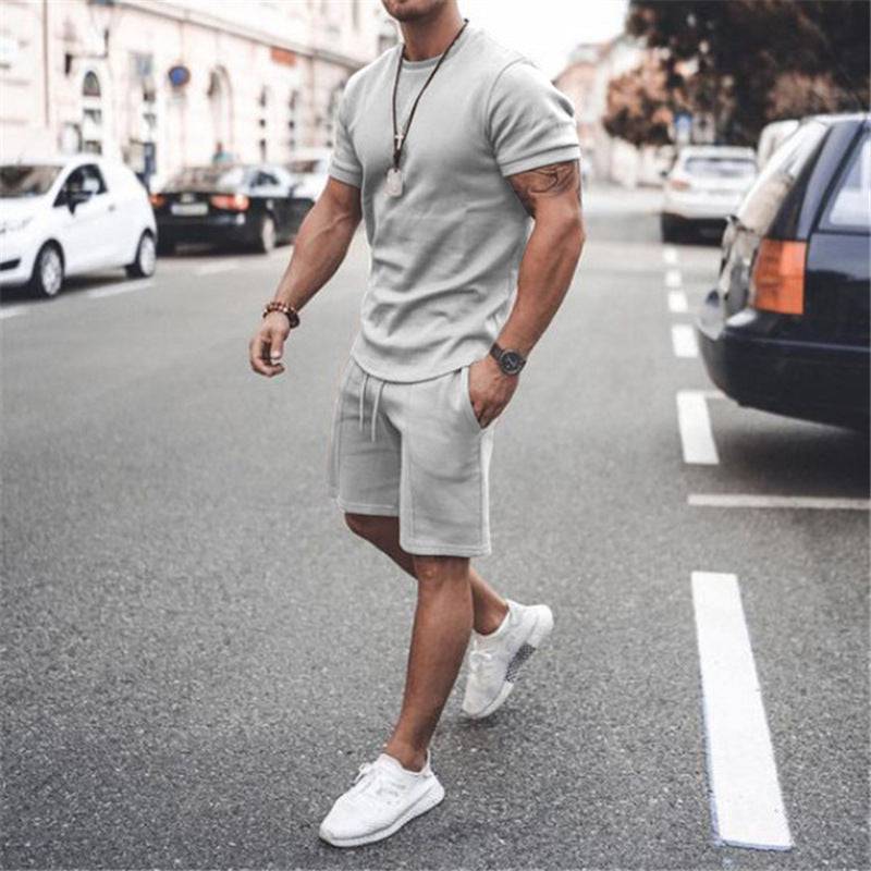 Men's Short Sleeve Shorts Set Two-Piece Sports And Leisure - Clothing Personality