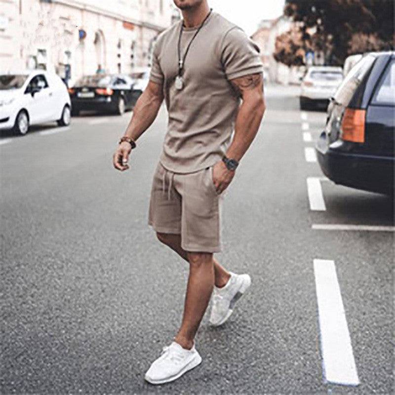 Men's Short Sleeve Shorts Set Two-Piece Sports And Leisure - Clothing Personality