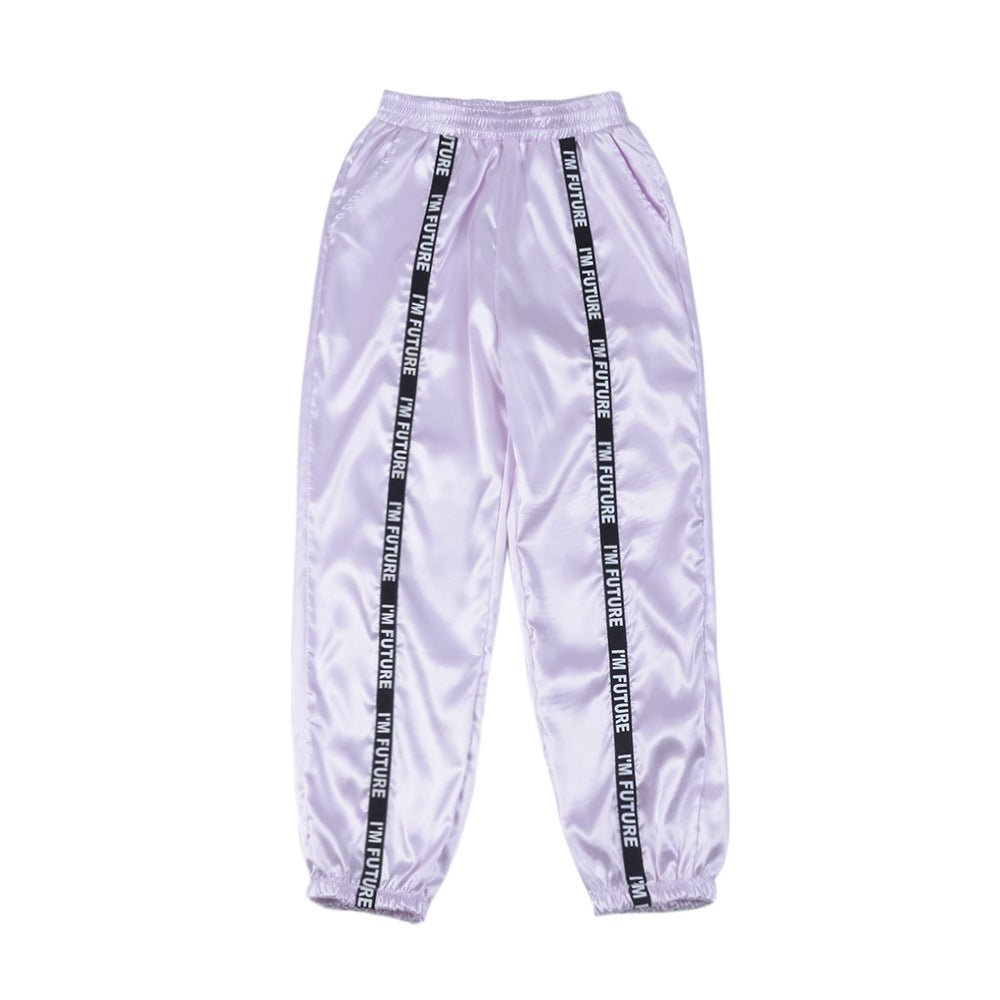 Webbing wide-leg pants