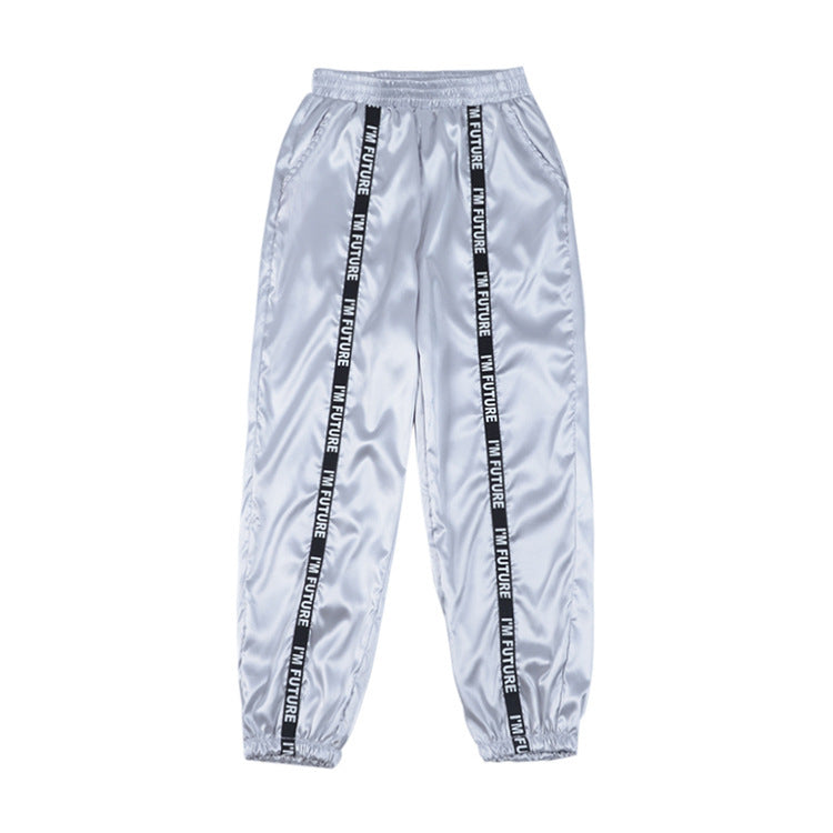 Webbing wide-leg pants