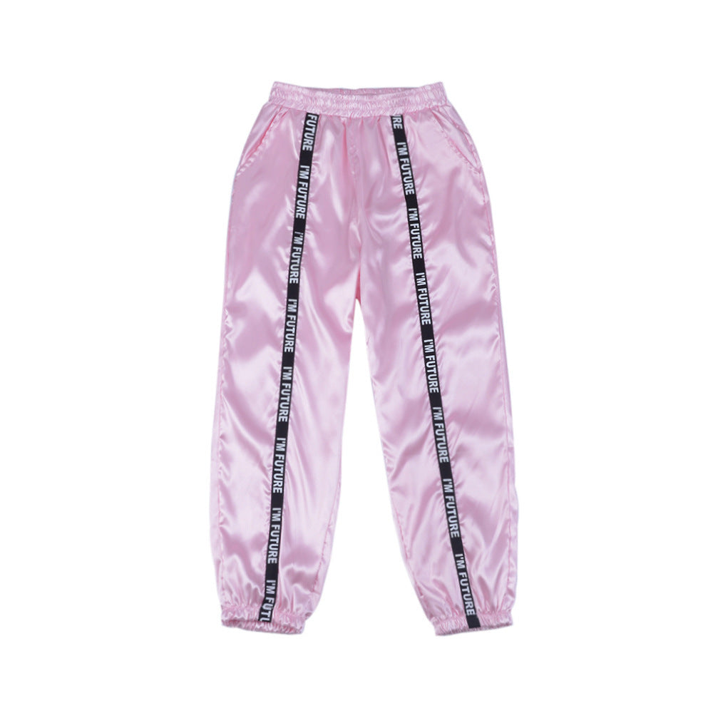Webbing wide-leg pants