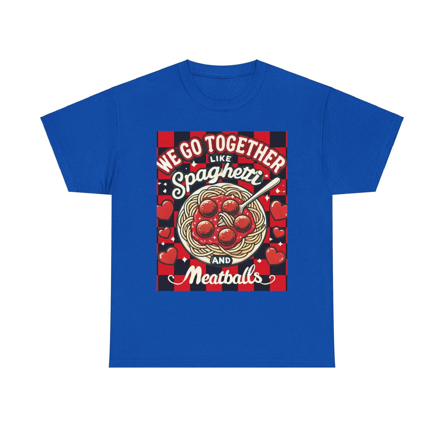 Perfect Pair: Spaghetti and Meatballs Graphic Tee - Cute Foodie T-Shirt for Couples - Clothing Personality