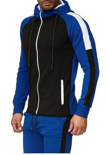 Colorblock sweater cardigan hooded casual jacket - Clothing Personality