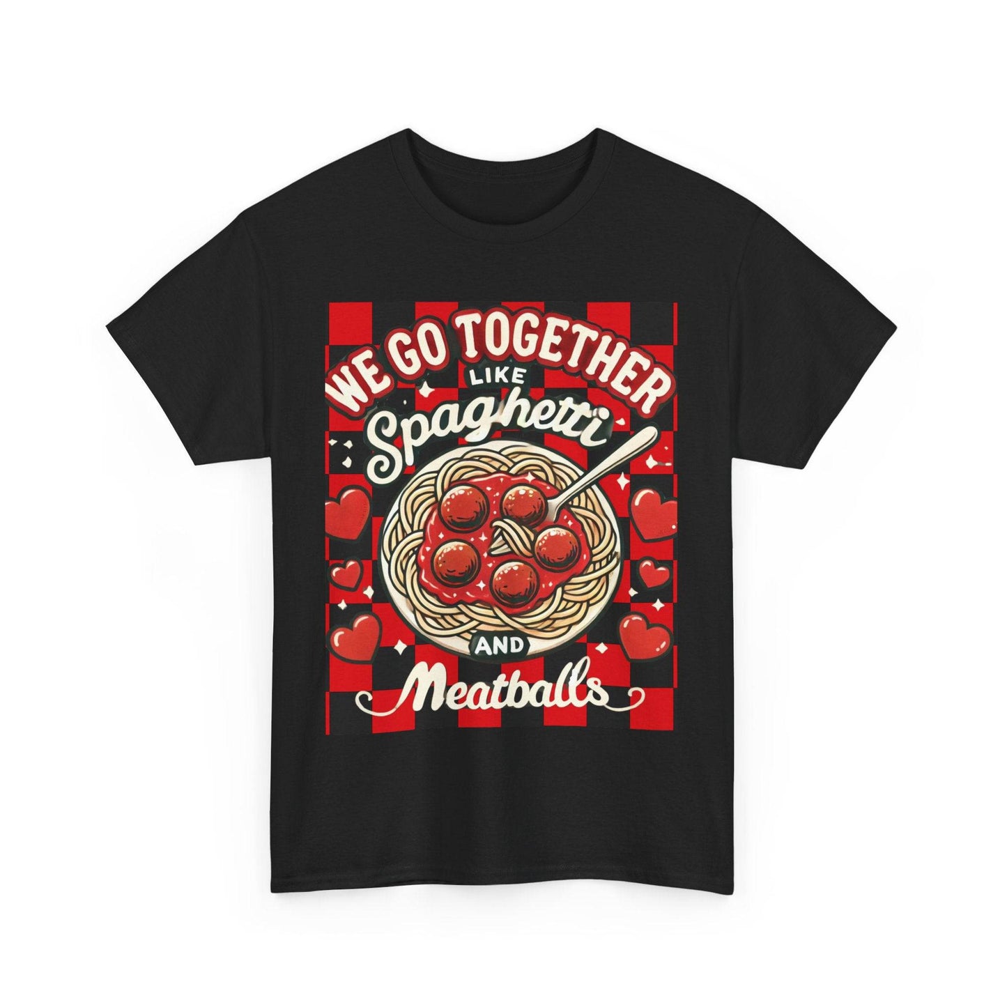 Perfect Pair: Spaghetti and Meatballs Graphic Tee - Cute Foodie T-Shirt for Couples - Clothing Personality