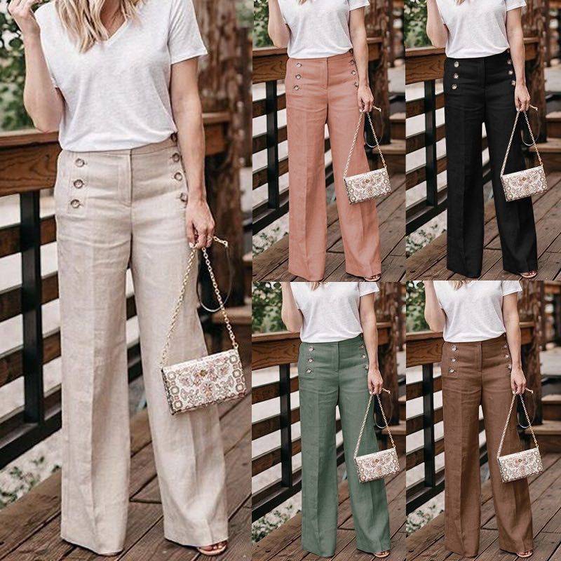 Button wide leg pants - Clothing Personality