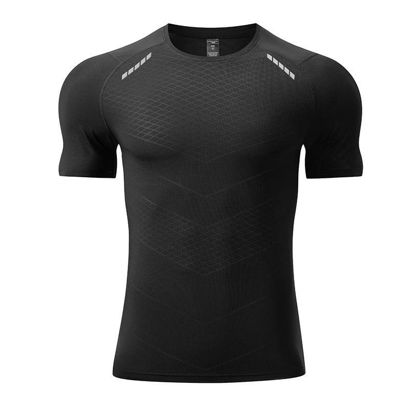 Men's Quick Drying T-Shirt Short-Sleeved Activewear Top Round Neck Workout Clothes - Clothing Personality
