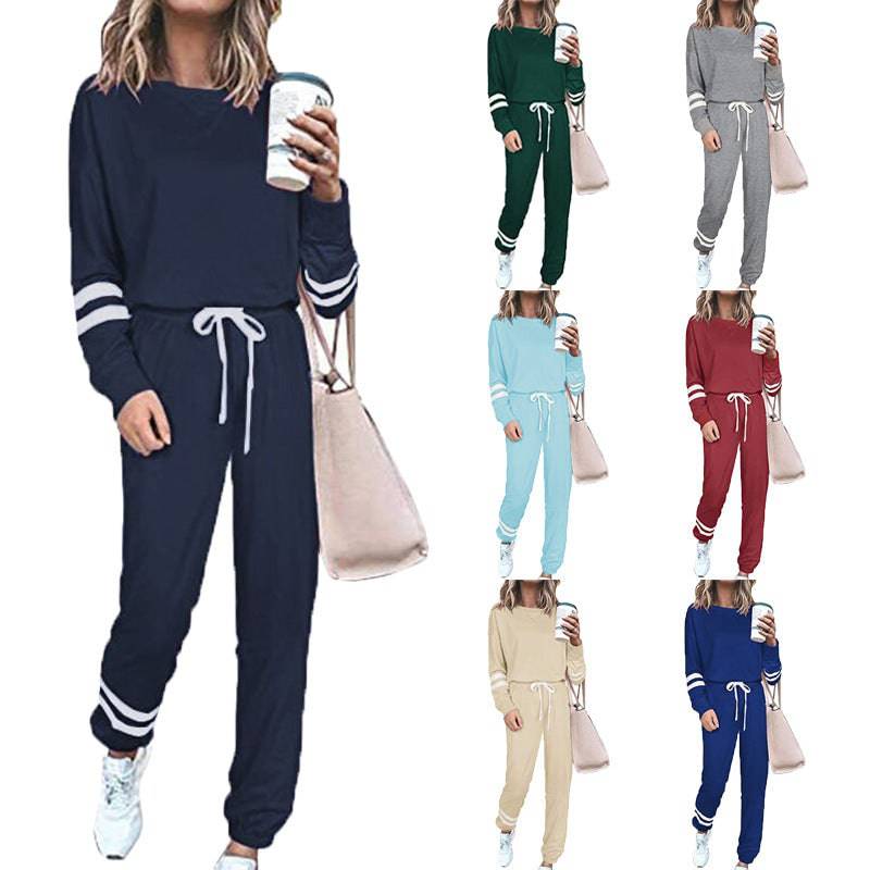 Women's Clothing Plus Size Loose-fitting Solid Color Long Sleeves Casual Suit - Clothing Personality