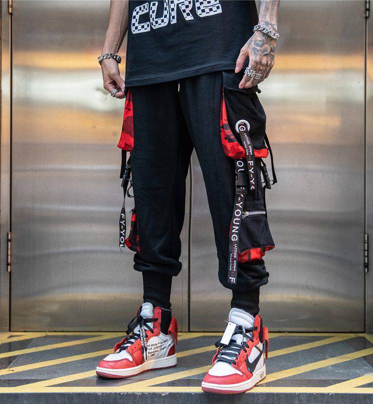 Hiphop webbing harem trousers - Clothing Personality