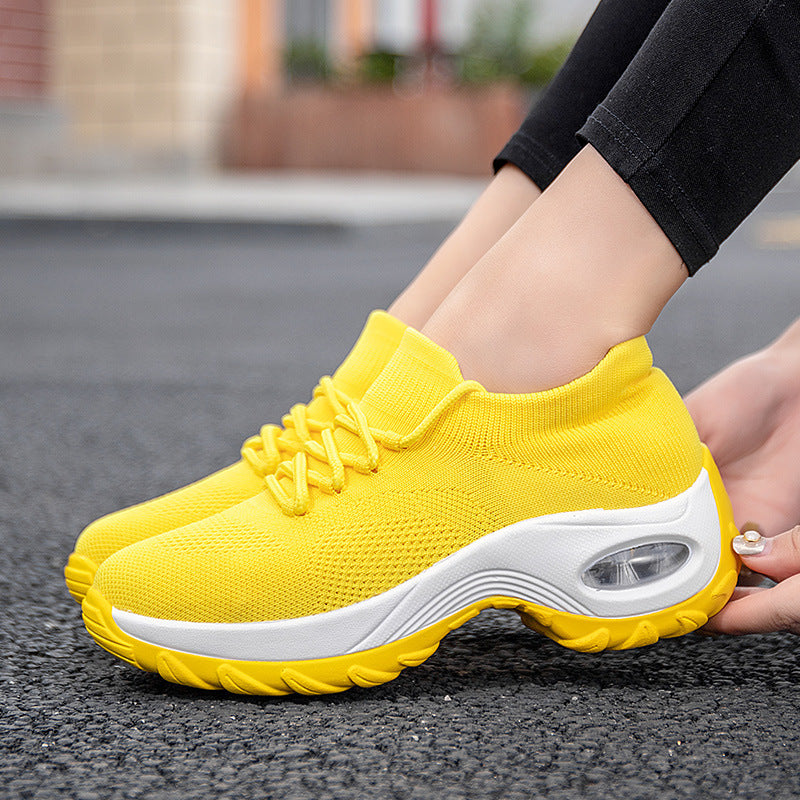 Sports Women Flying Knit Socks Shaking Shoes - Clothing Personality