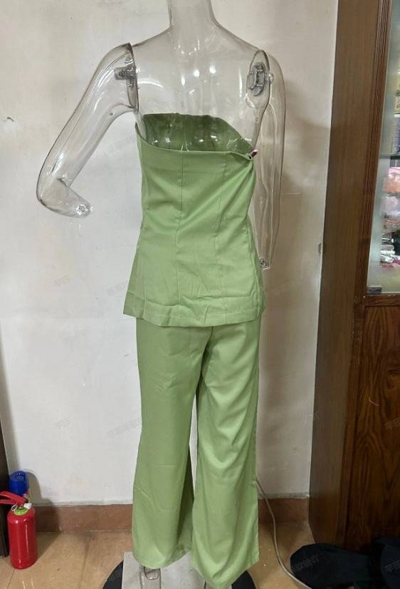 Casual Fashion Tailored Suit Button Graceful Tube Top Suit Pants - Clothing Personality
