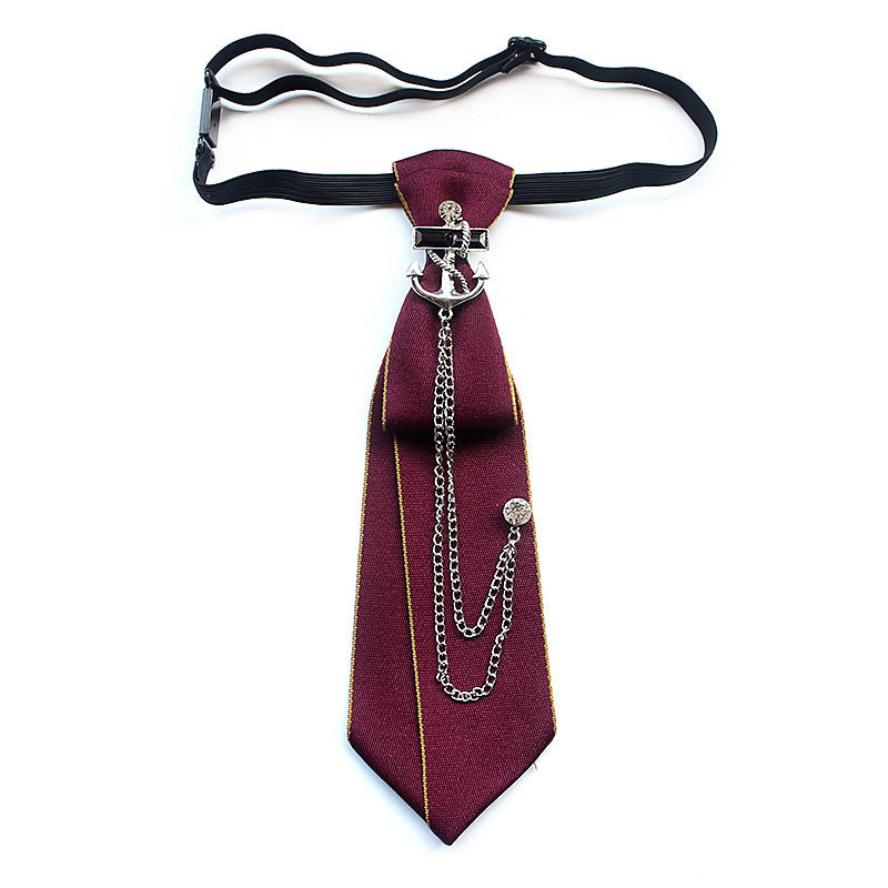 Women's Bedazzled Tie Jewelry Chain link Neckline Accessories Tie - Clothing Personality