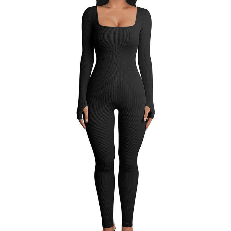 Seamless Jumpsuit Long Sleeve Shapewear Hip Lift Yoga Jumpsuit Sports Jumpsuit Bodysuits - Clothing Personality