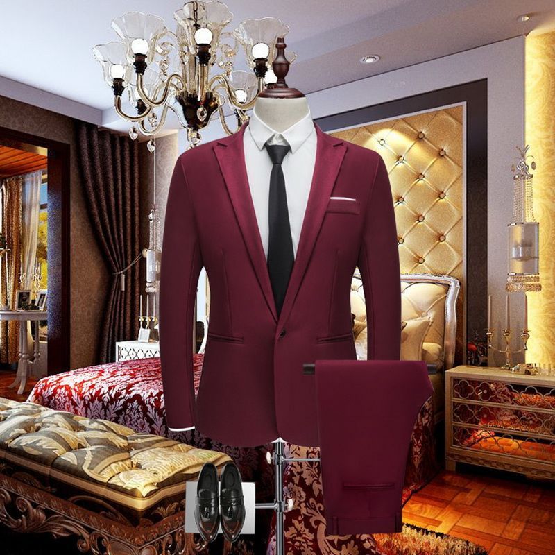 Men's Wedding Formal Suit Slim Fit Suit - Clothing Personality