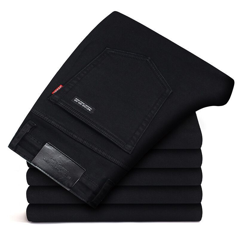New Men's Jeans Slim Straight Black Pants For Men - Clothing Personality