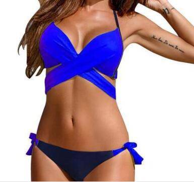 Variety cross straps bikini new swimsuit fashion sexy steel support two-piece swimsuit - Clothing Personality