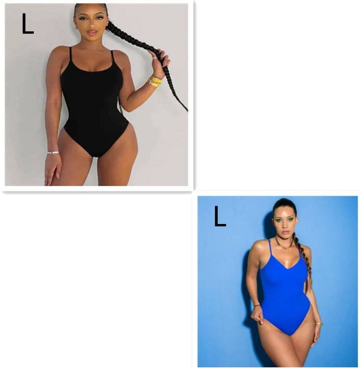 Summer Bikini Backless String Large Size Sexy Solid Color Triangle One-piece Swimsuit Womens Clothing - Clothing Personality