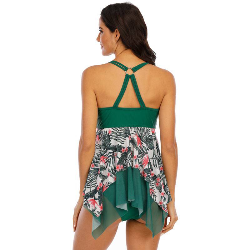 Swimsuit Tankini Skirt Split Swimsuit Slim Slim Conservative - Clothing Personality