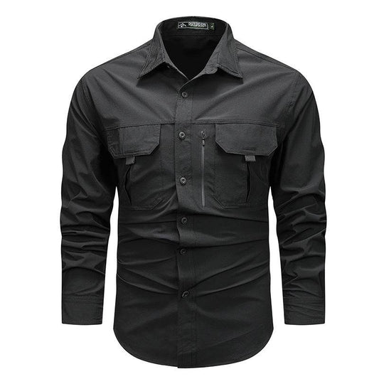 Retro Workwear Shirt Men's Long-sleeved Spring Fashion Brand Casual Overshirt - Clothing Personality