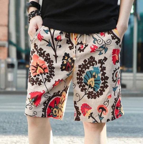 Men Linen Beach Shorts - Clothing Personality