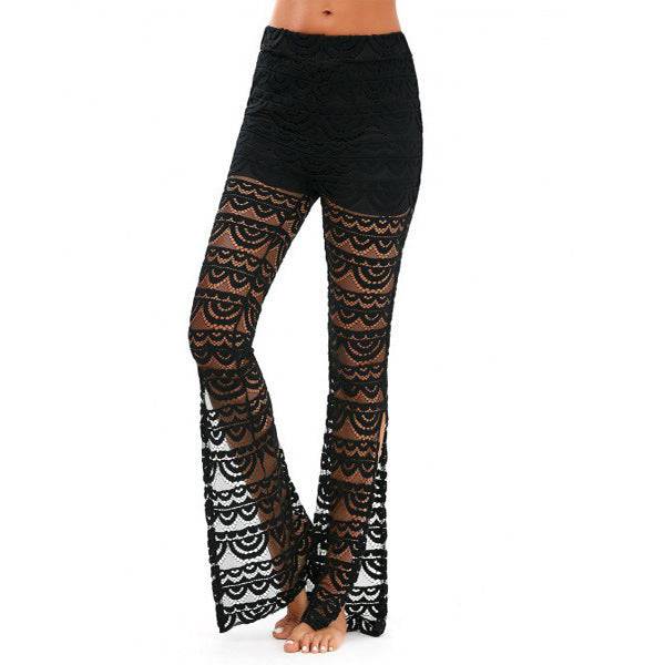Summer Women Elegant Patchwork Sheer Pants - Clothing Personality