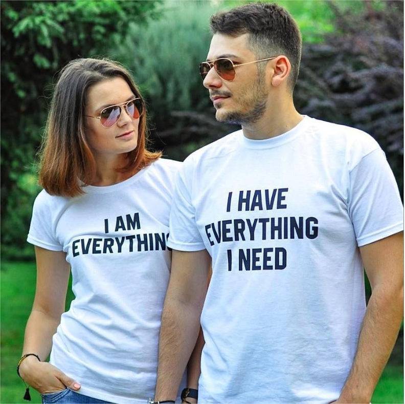 Everything I Need Couple's Romantic Matching T-shirts Anniversary Dating Married T-shirts - Clothing Personality