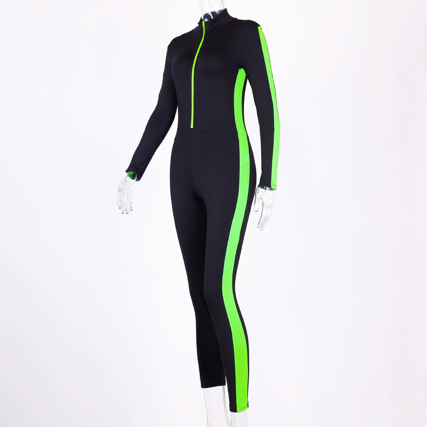 Zipper stitching yoga sports jumpsuit - Clothing Personality
