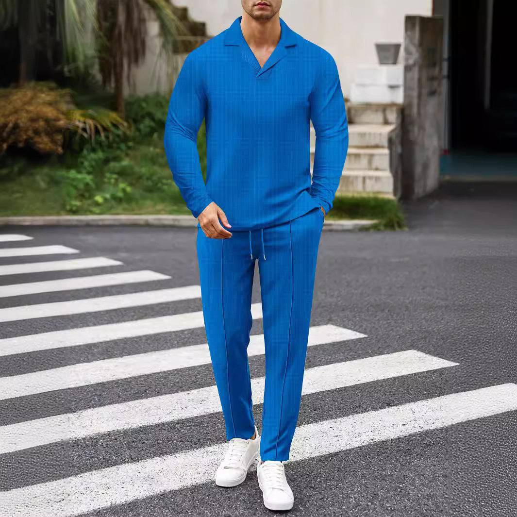 New Men's Solid Color Sweatsuit Tracksuit Pants and Top Combo - Clothing Personality
