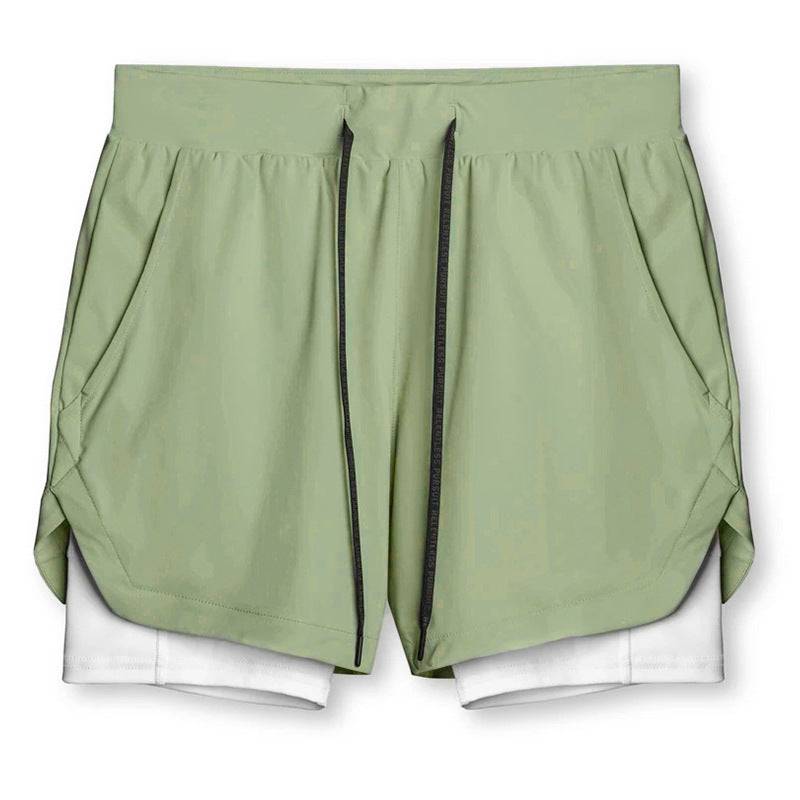 Sports Casual Quick-drying Double-layer Two-in-one Running Shorts - Clothing Personality