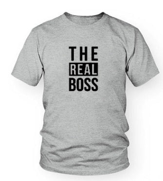 The boss the real boss graphic cotton short sleeve T-Shirts - Clothing Personality