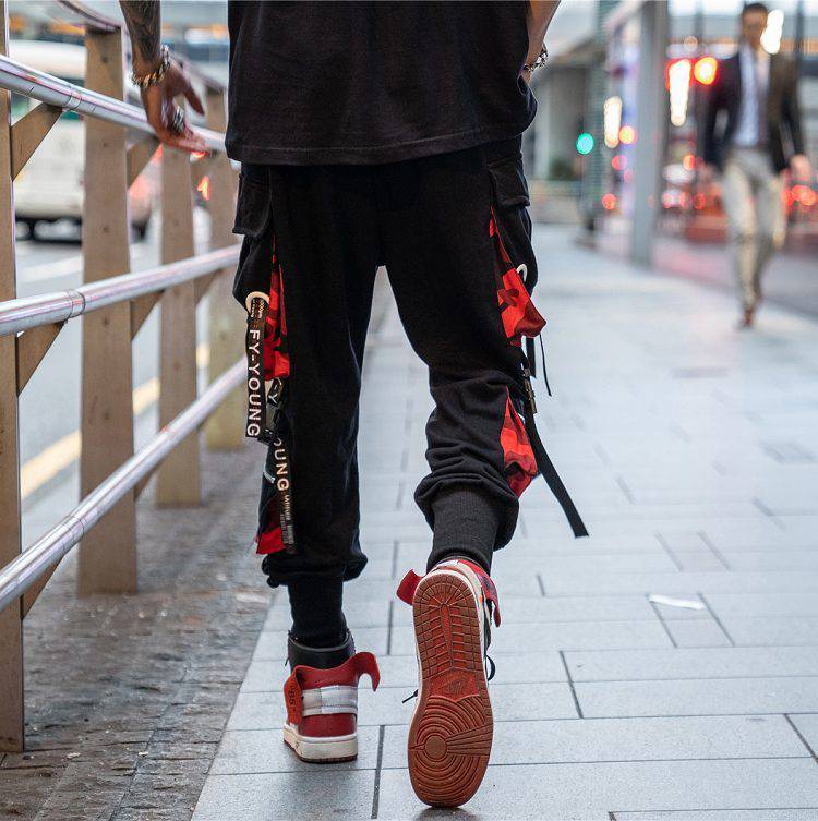 Hiphop webbing harem trousers - Clothing Personality