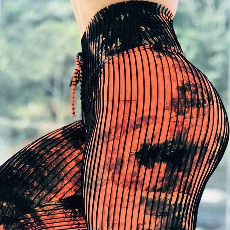 Women's Striped Printed Yoga Pants Printing Leggings - Clothing Personality