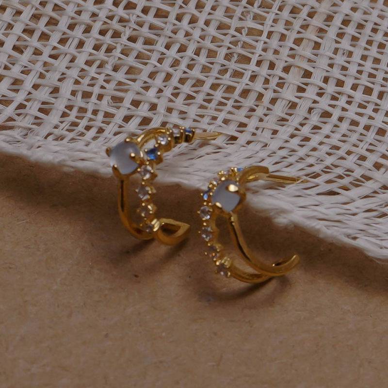 Ladies vintage opal earrings - Clothing Personality